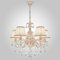 Eurosvet 10054/5 белый с золотом/прозрачный хрусталь Strotskis